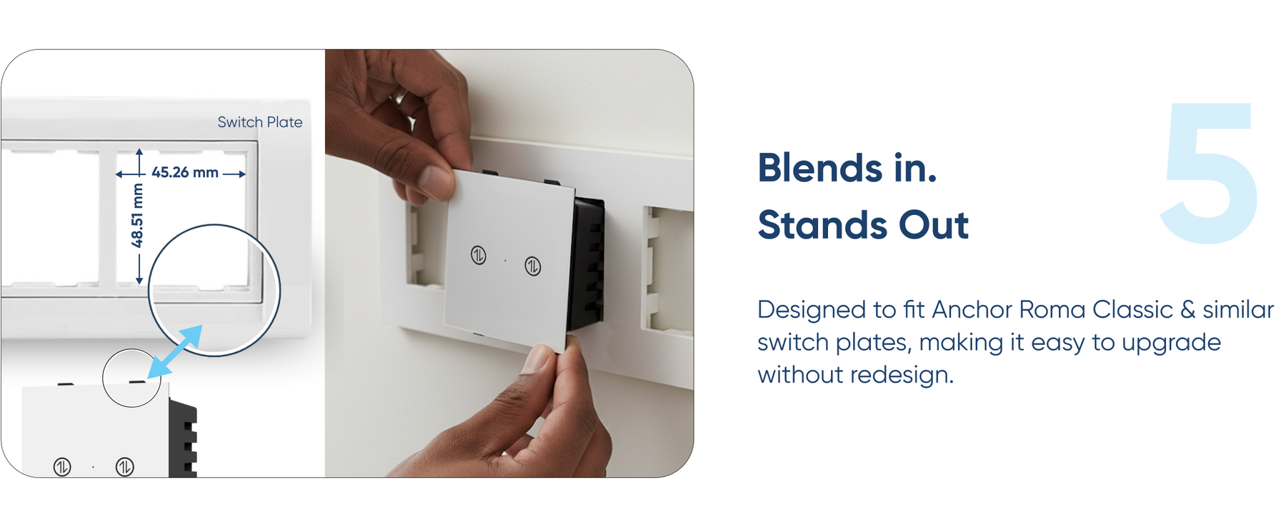AZIOT Smart Modular 2 Way Gang Touch Switch (16 Amps each)- WiFi/Bluetooth