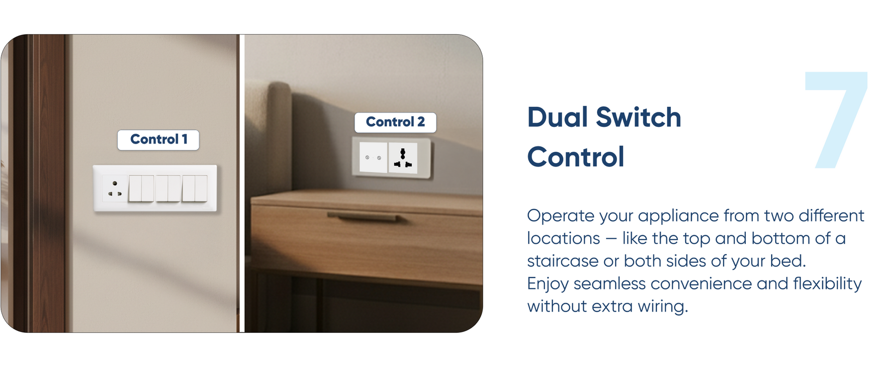 AZIOT Smart Modular 2 Way Gang Touch Switch (16 Amps each)- WiFi/Bluetooth
