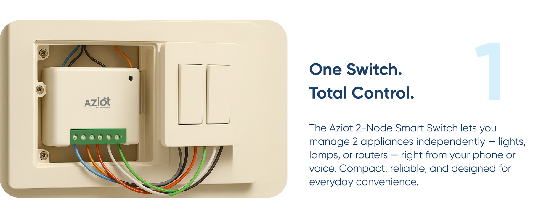 AZIOT 2 Node Smart Switch- WiFi/Bluetooth enabled