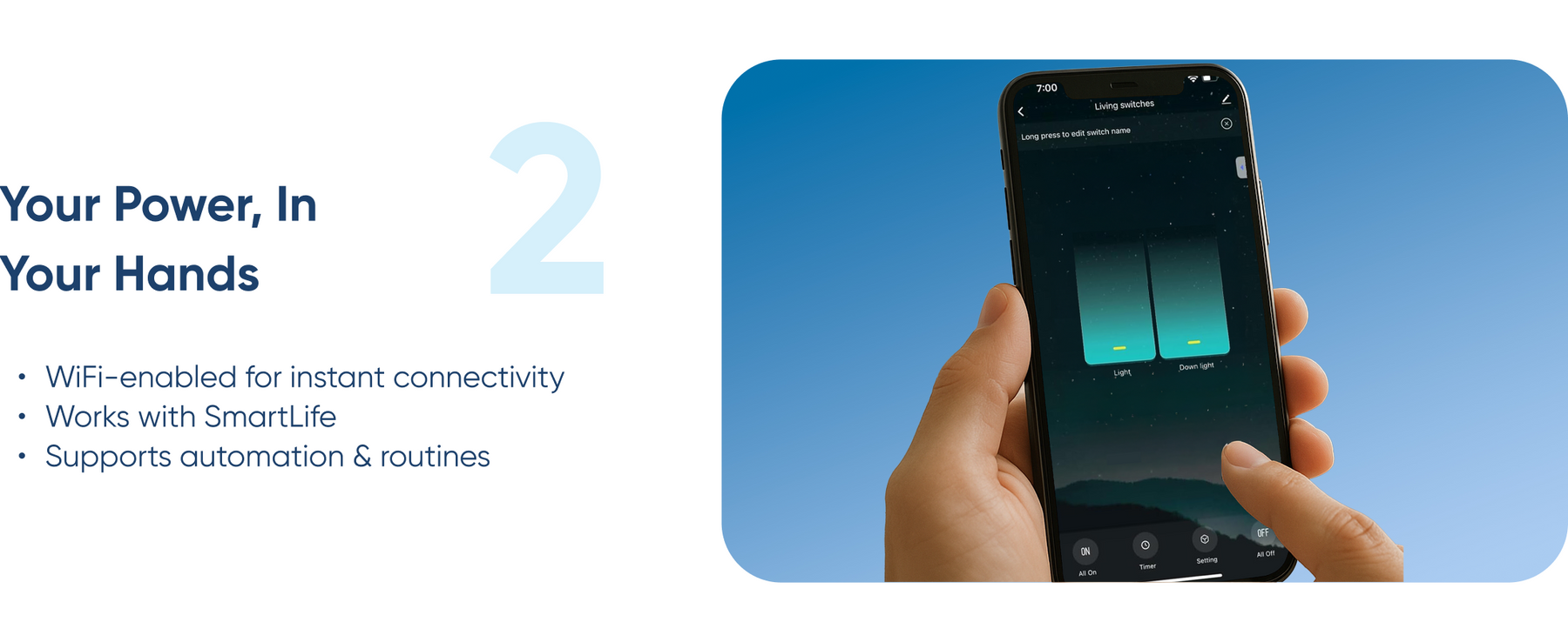 AZIOT 2 Node Smart Switch- WiFi/Bluetooth enabled