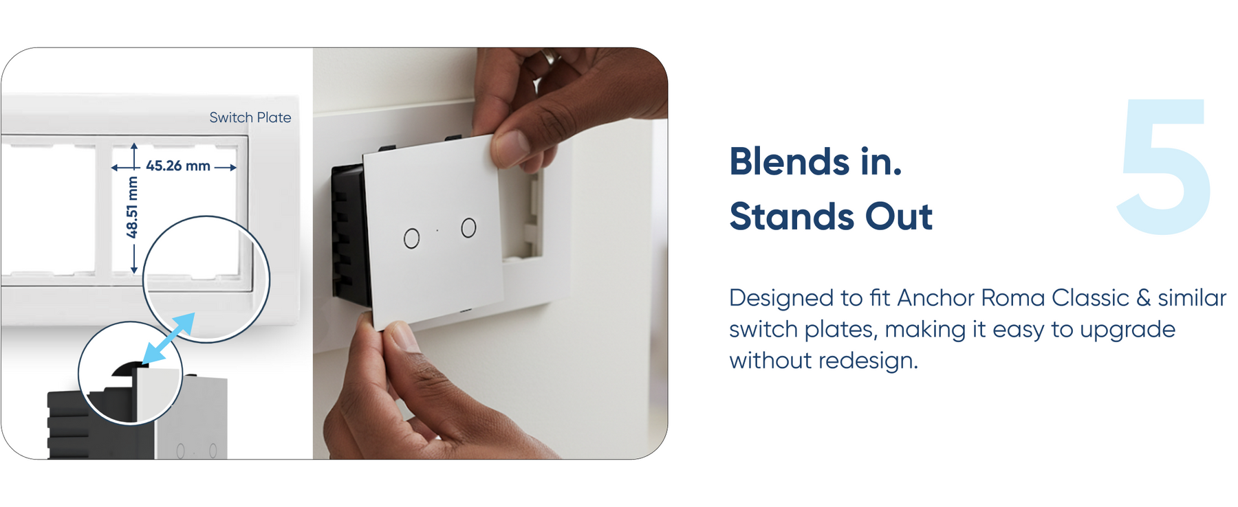 AZIOT SMART MODULAR 2 GANG TOUCH SWITCH (16amp Each)- WiFi/Bluetooth