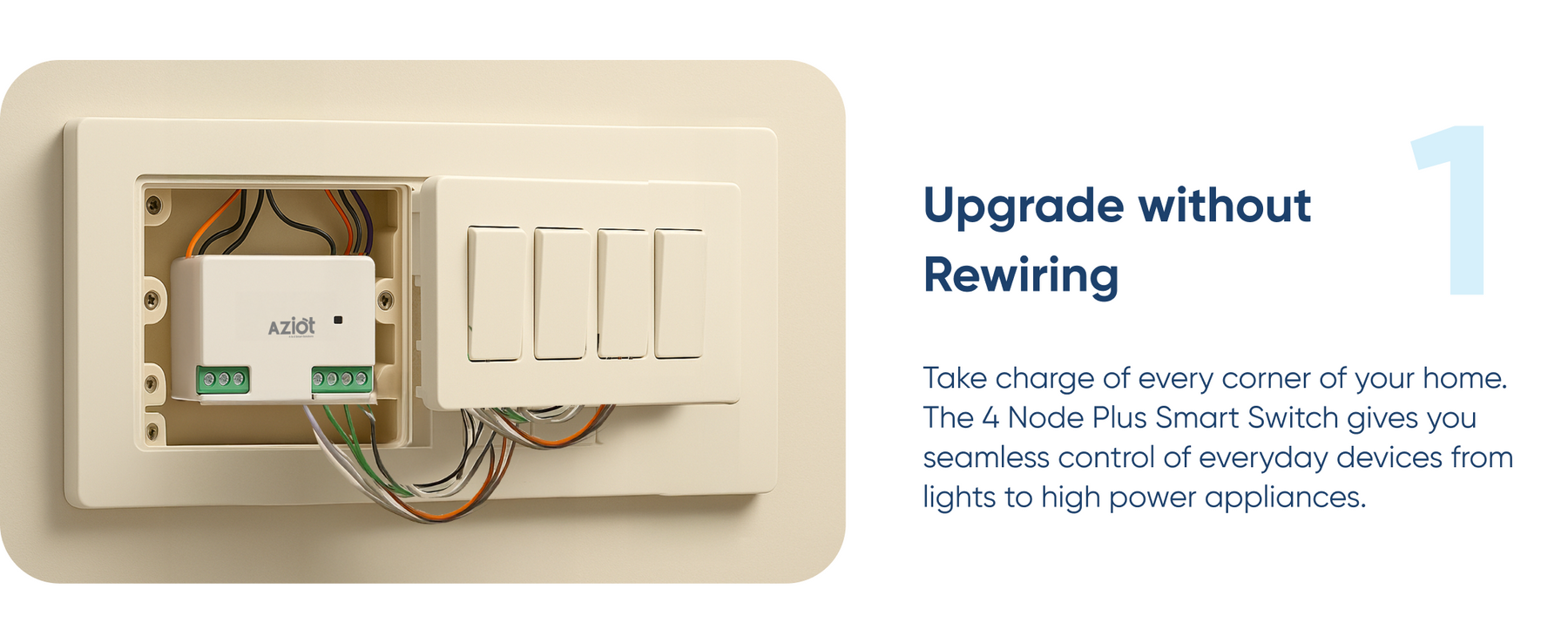 AZIOT 4 Node Plus Smart Switch (1 x 16A Load)