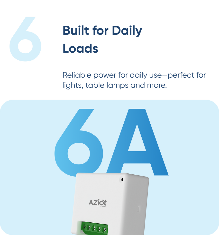 AZIOT 4 Node Smart Switch Mini (2 Module Size)- Wifi/Bluetooth Enabled