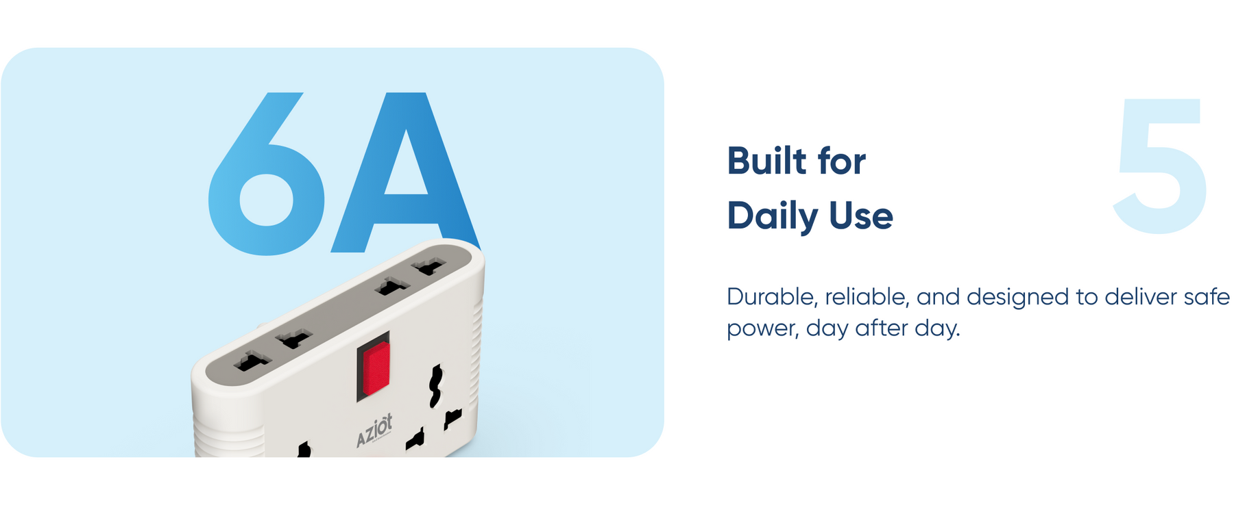 Aziot (6 amps) 4 Way Smart Multi-Plug Adaptor (WiFi+BLE)