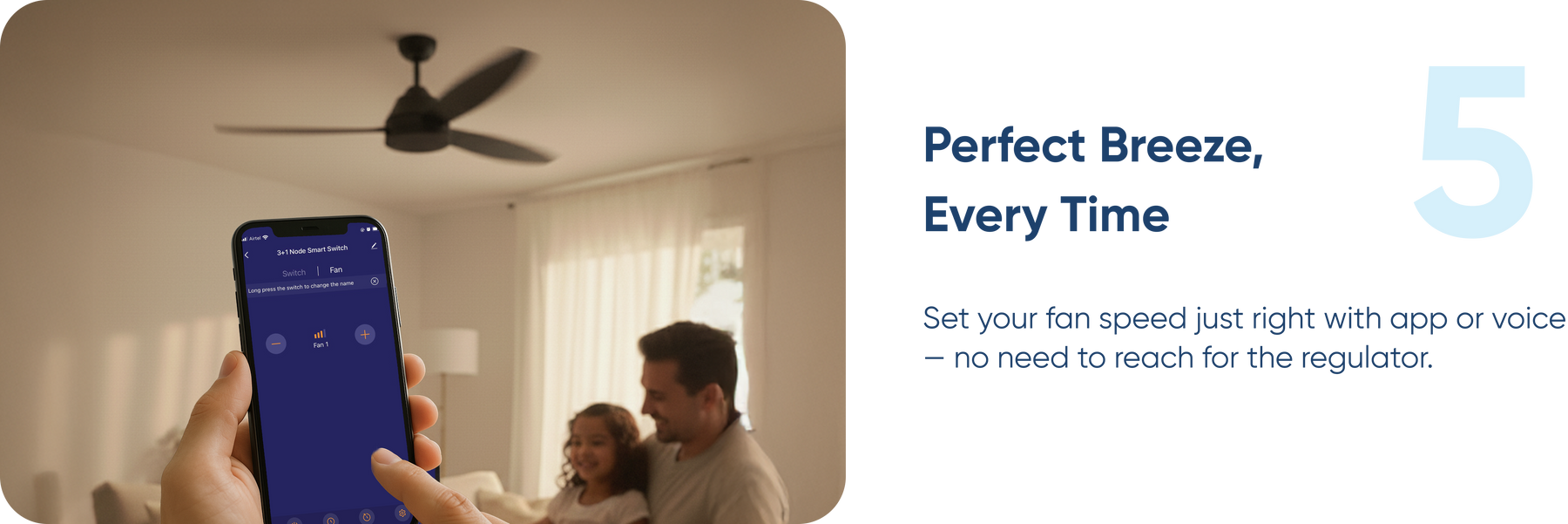 AZIOT 3+1 (Node) Fan Smart Switch - WiFi/Bluetooth Enabled