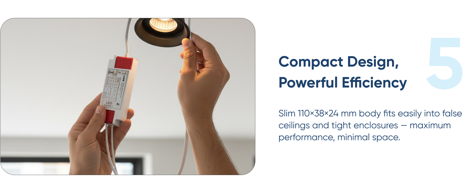 AZIOT Smart LED Driver (8-18W) | No Hub Required | WiFi-Enabled | Dimmable