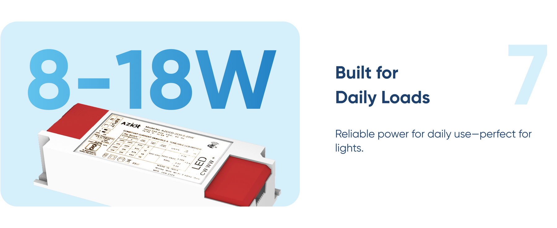 AZIOT Smart LED Driver (8-18W) | No Hub Required | WiFi-Enabled | Dimmable
