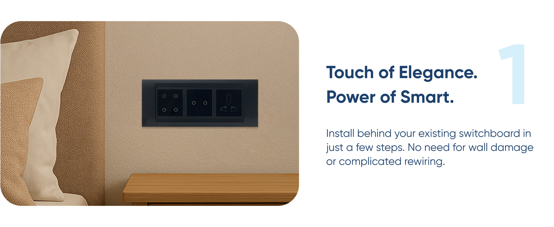 Aziot 6 Module Switch Board Plate | Smart 4 Touch, 2 Touch SW & Socket