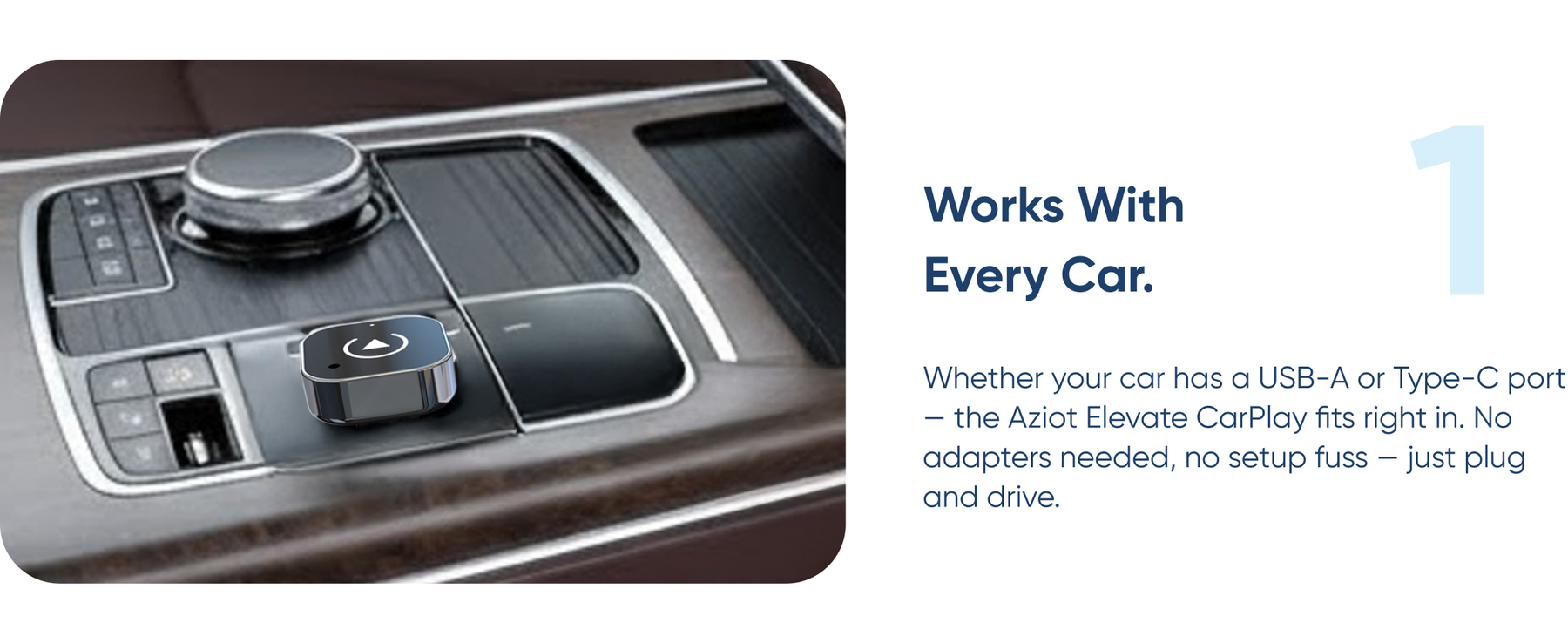 AZIOT Elevate 2-in-1 Wireless Car Adapter, Convert Wired Android Auto & Apple CarPlay to Wireless, Plug & Play Bluetooth Receiver, LagFree, OTA Updates, USB-A & USB-C
