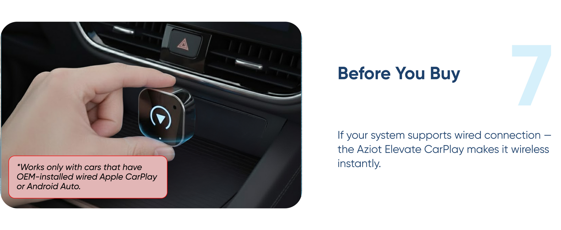 AZIOT Elevate 2-in-1 Wireless Car Adapter, Convert Wired Android Auto & Apple CarPlay to Wireless, Plug & Play Bluetooth Receiver, LagFree, OTA Updates, USB-A & USB-C