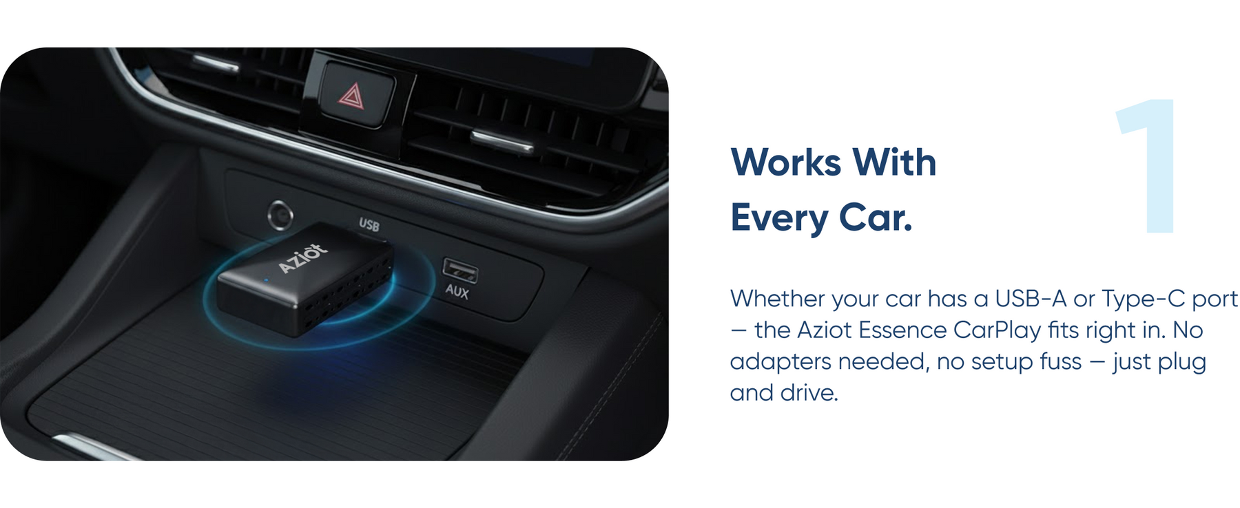 AZIOT Essence 2-in-1 Wireless Car Adapter, Convert Wired Android Auto & Apple CarPlay to Wireless, Plug & Play Bluetooth Receiver, Auto Connect, OTA Updates, USB-A & USB-C