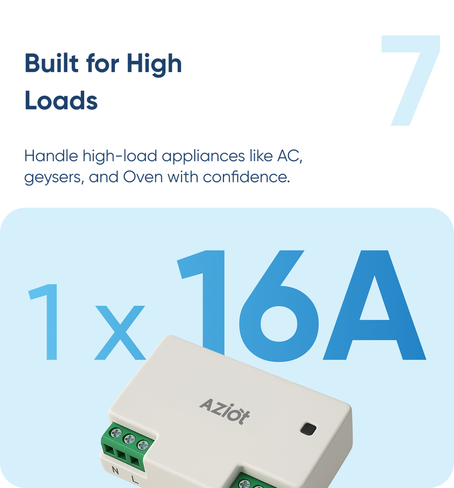 AZIOT 4 Node Plus Smart Switch (1 x 16A Load)