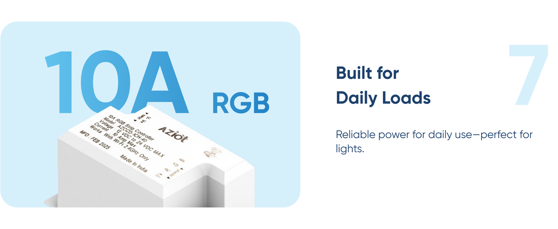 AZIOT 10A Smart RGB LED Strip Light Controller | WiFi | 12V-24V DC