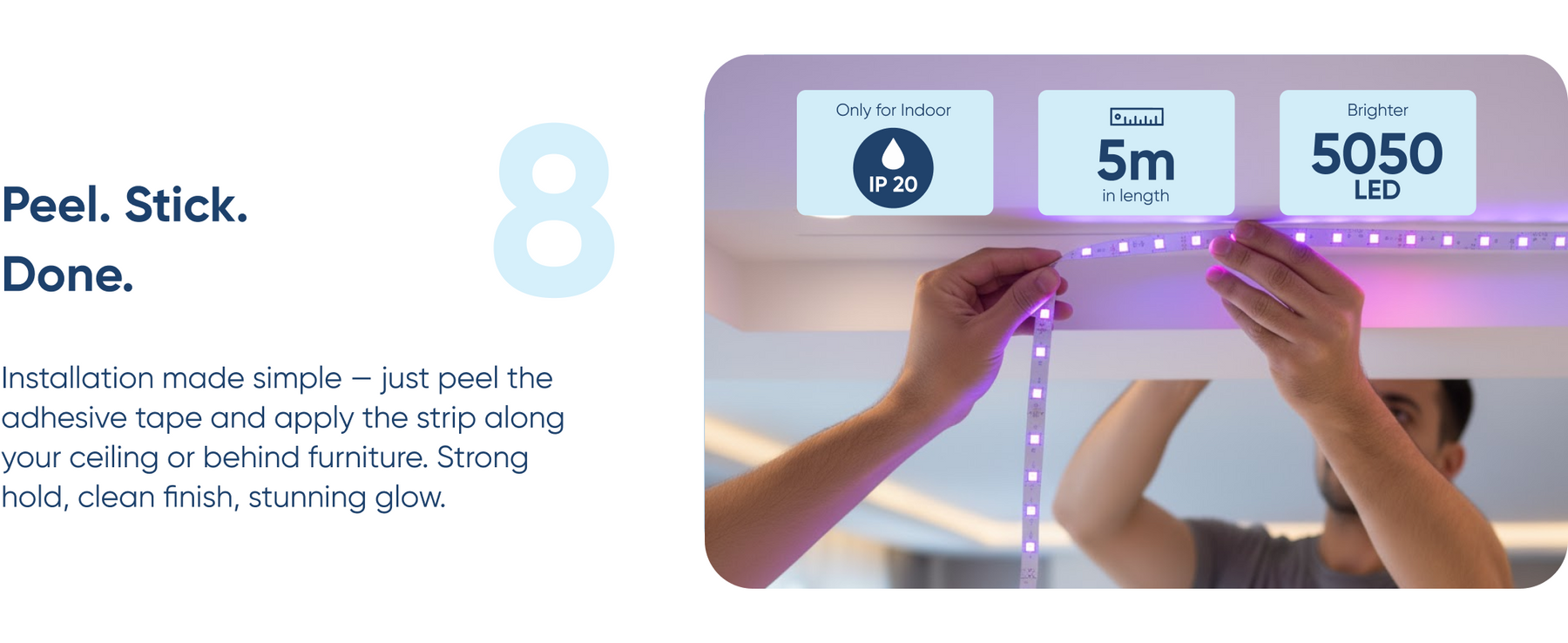 AZIOT Smart LED Strip Light (RGB WiFi+BLE), 5 meters