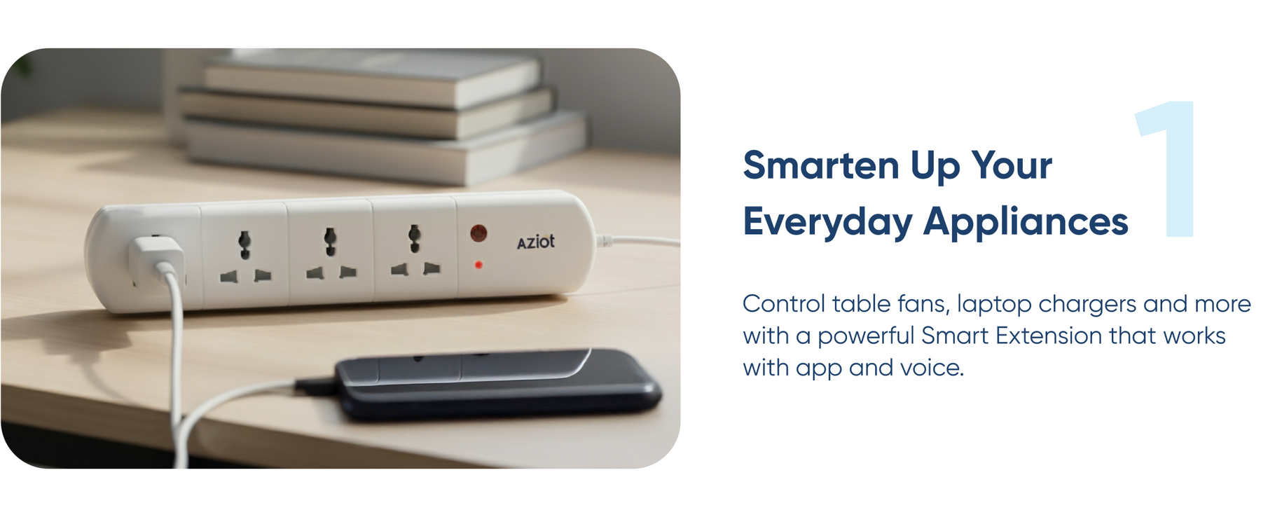 AZIOT 4 Socket Smart Extension - WiFi/Bluetooth Enabled