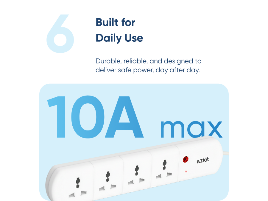 AZIOT 4 Socket Smart Extension - WiFi/Bluetooth Enabled
