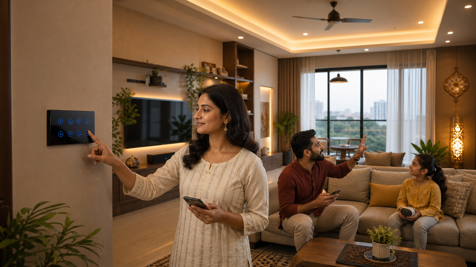 AZIOT 8 Node Smart Switch - WiFi/Bluetooth Communication - Made in India - Timer Function - Voice Command (8 Node) by AZIOT