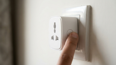 AZIOT smart socket plug close up in a wall socket