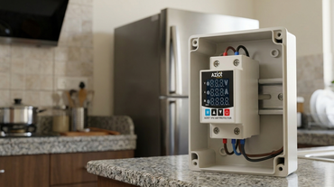 AZIOT voltage and current protector protecting a refrigerator in an Indian kitchen
