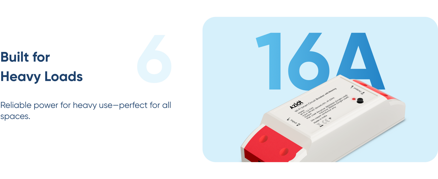 Aziot WiFi + BLE Smart Circuit Breaker with Energy Metering - 16Amp