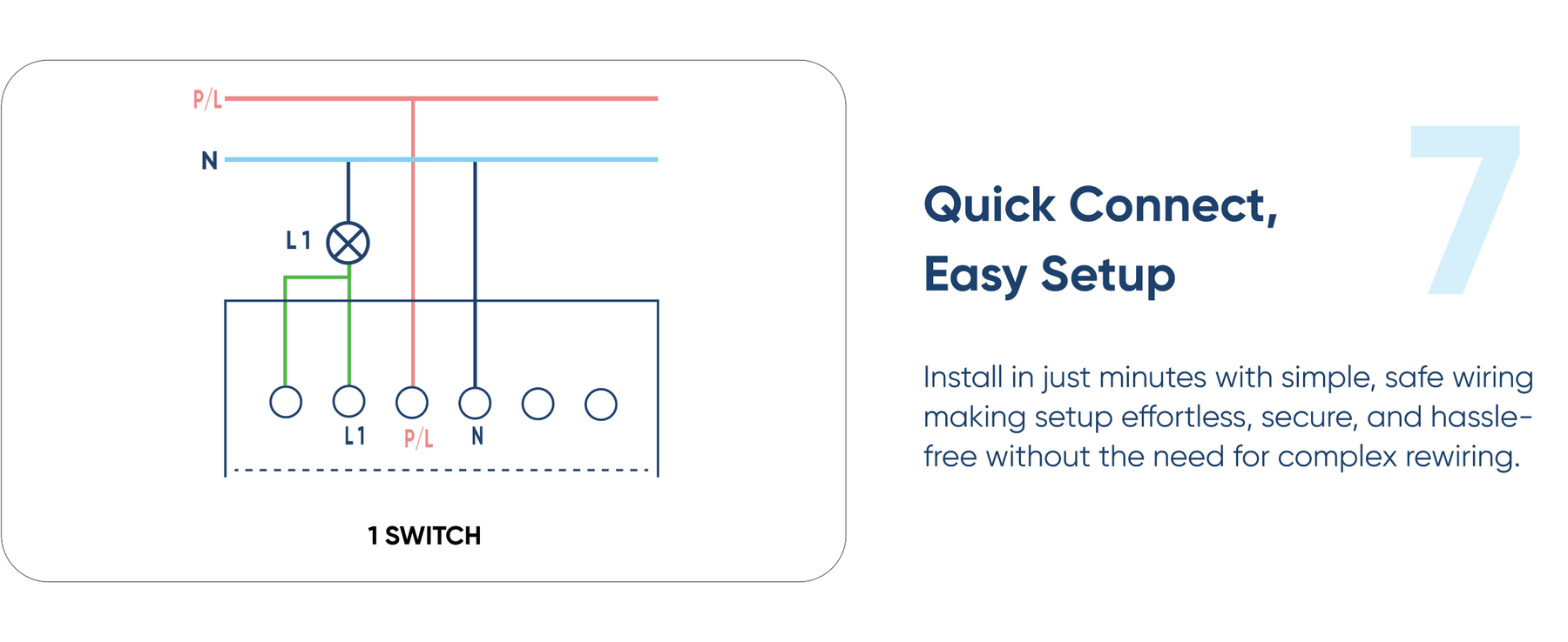AZIOT SMART MODULAR 1 GANG TOUCH SWITCH (25 amps)- WiFi/Bluetooth