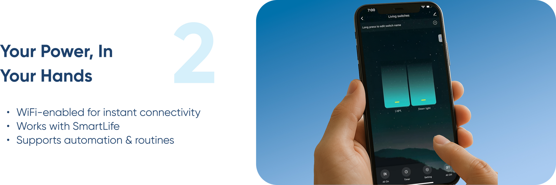 AZIOT 2 Node Smart Switch- WiFi/Bluetooth enabled
