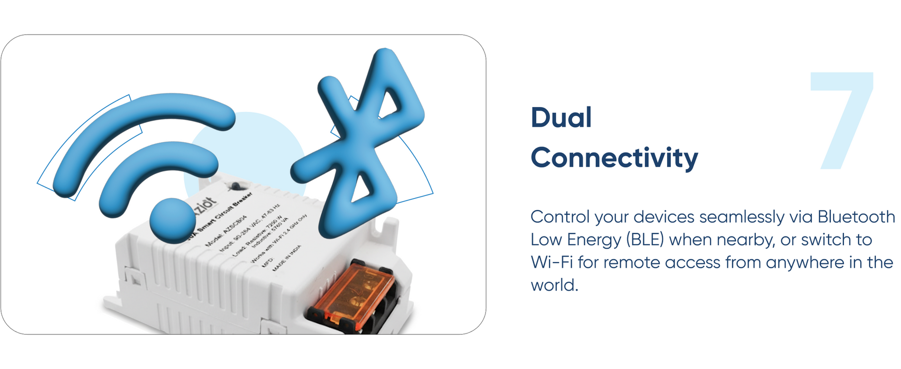 30Amp Circuit breaker with Energy Monitoring WiFi + BLE Smart Circuit Breaker – Mobile App Control, Alexa & Google Assistant Compatible, Easy Installation, Made in India