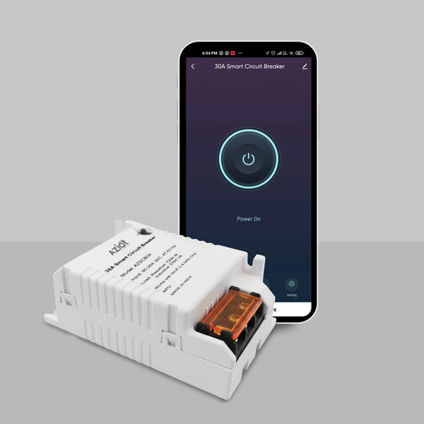 Aziot WiFi + BLE Smart Circuit Breaker - 30Amp, Compatible with Alexa & Google Assistant, Easy Installation, Made in India