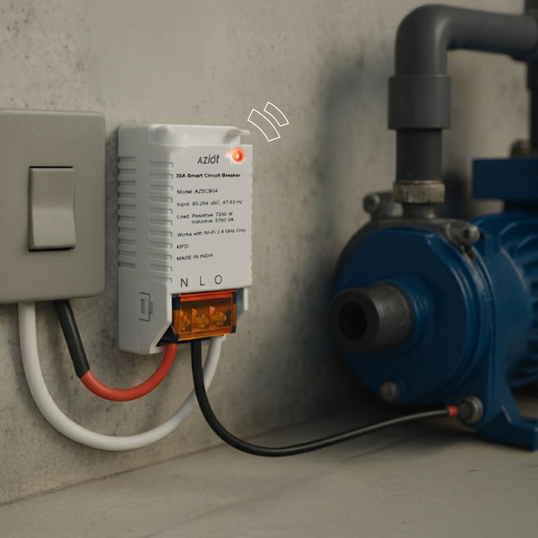 Aziot WiFi + BLE Smart Circuit Breaker - 30Amp, Compatible with Alexa & Google Assistant, Easy Installation, Made in India