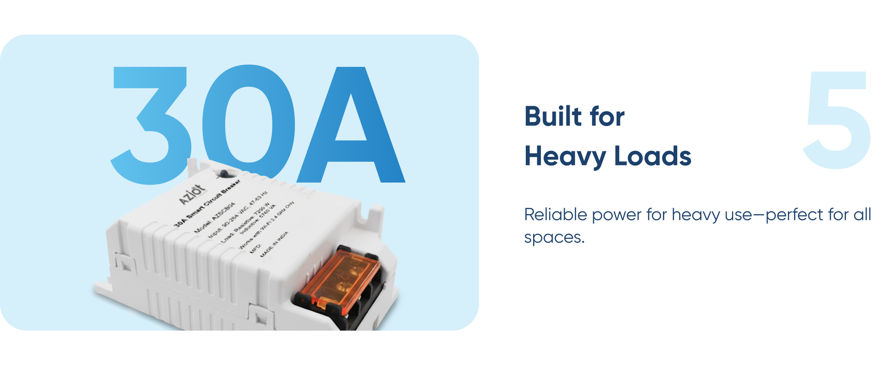 Aziot WiFi + BLE Smart Circuit Breaker - 30Amp, Compatible with Alexa & Google Assistant, Easy Installation, Made in India