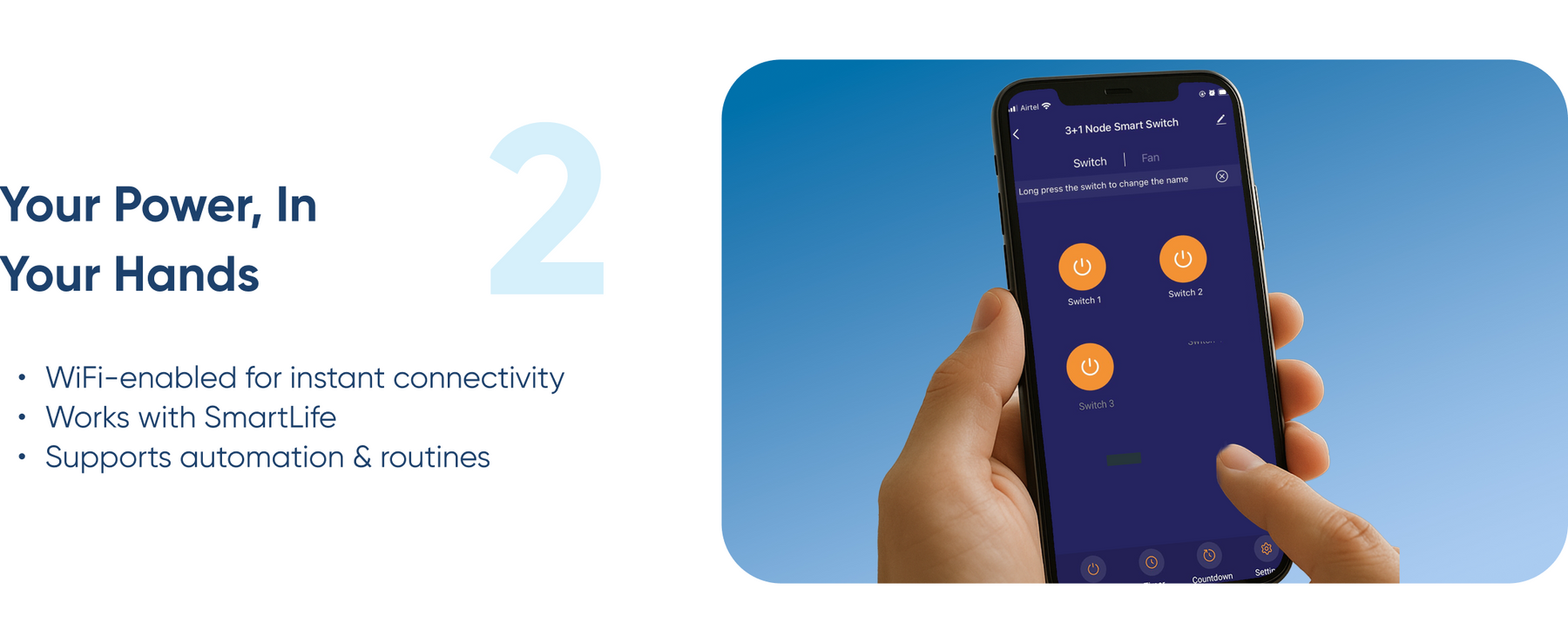AZIOT 3+1 (Node) Fan Smart Switch - WiFi/Bluetooth Enabled