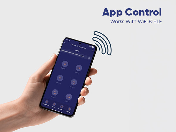 AZIOT Smart Premium Toughened Glass Touch Switch Panel | Elevate 4 Module (4 Switch + Socket) | WiFi + BLE | No Hub Required | Works with Alexa, Google Assistant & Siri