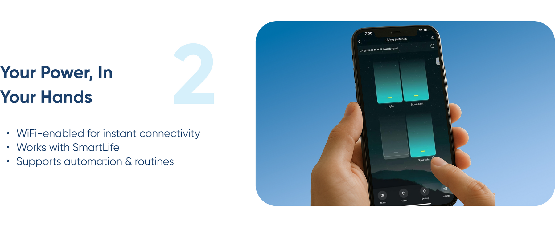 AZIOT 4 Node Smart Switch Mini (2 Module Size)- Wifi/Bluetooth Enabled