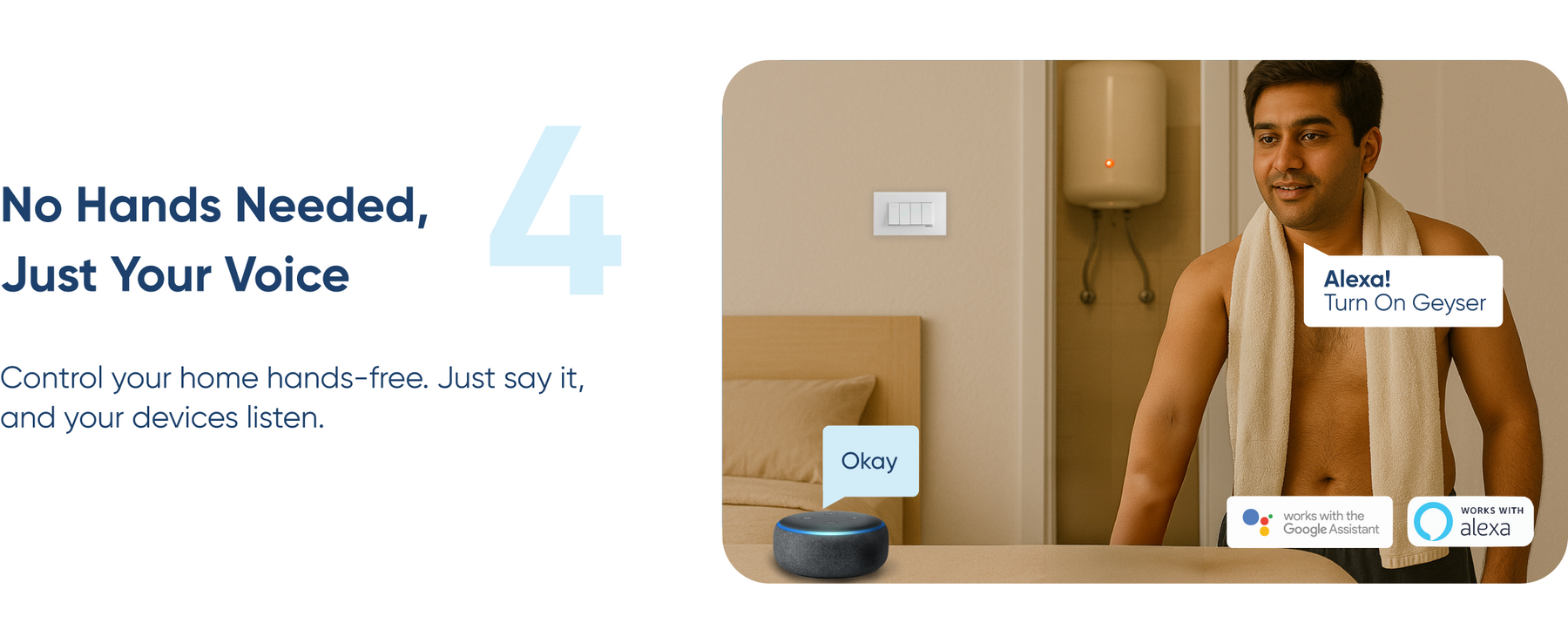 AZIOT 4 Node Smart Switch Mini (2 Module Size)- Wifi/Bluetooth Enabled