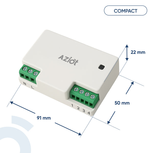 AZIOT 4 Node Smart Switch - WiFi/Bluetooth Enabled