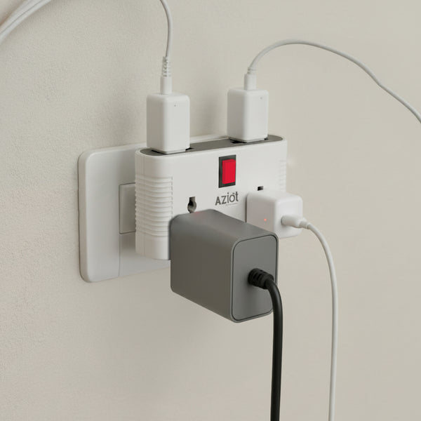 Aziot (6 amps) 4 Way Smart Multi-Plug Adaptor (WiFi+BLE)