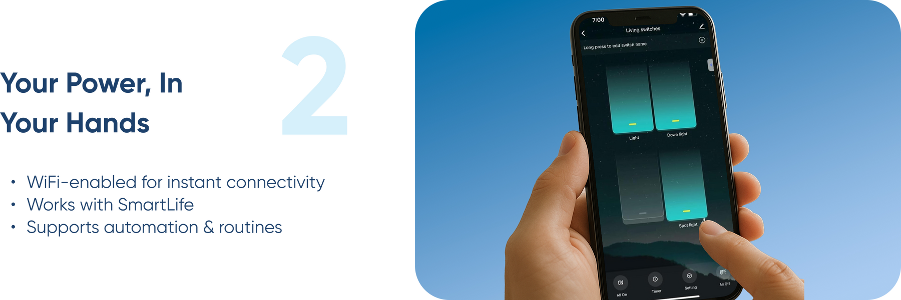 AZIOT 4 Node Smart Switch - WiFi/Bluetooth Enabled