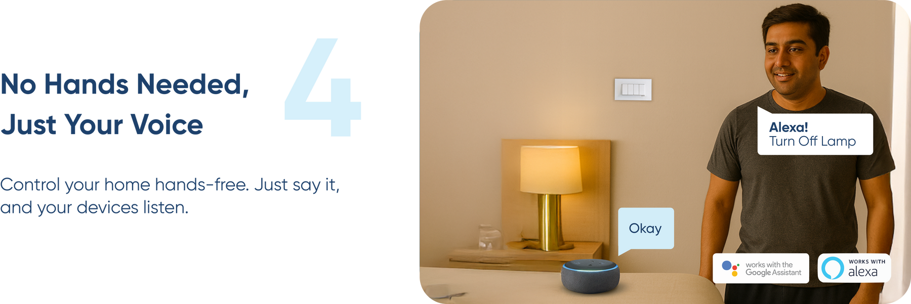 AZIOT 4 Node Smart Switch - WiFi/Bluetooth Enabled