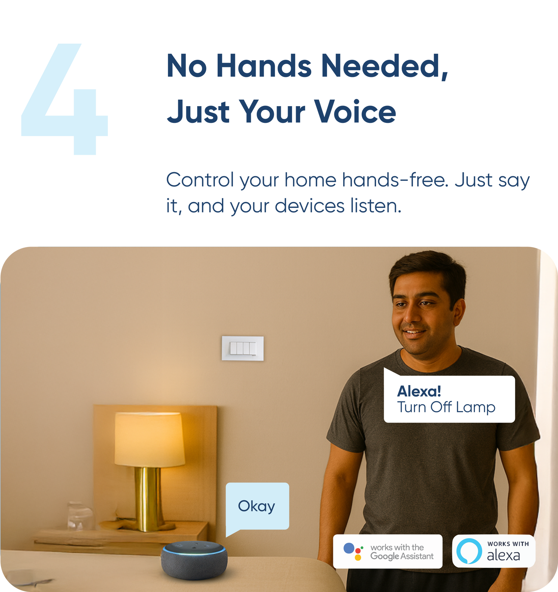 AZIOT 4 Node Smart Switch - WiFi/Bluetooth Enabled