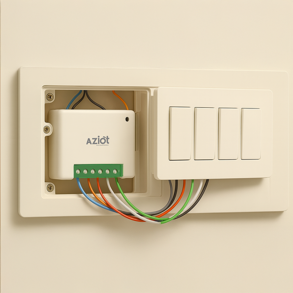 AZIOT 4 Node Smart Switch Mini (2 Module Size)- Wifi/Bluetooth Enabled