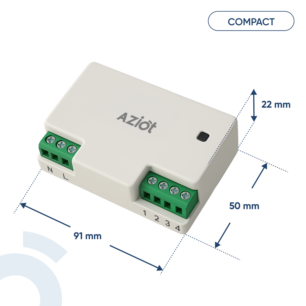 Aziot 4 Node Smart Switch with WiFi & Bluetooth - Made in India