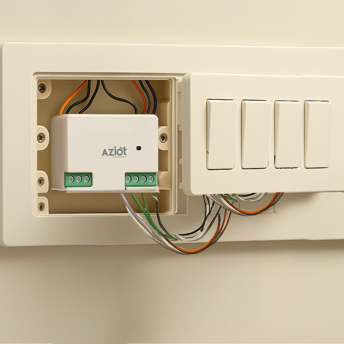 Aziot 4 Node Smart Switch with WiFi & Bluetooth - Made in India