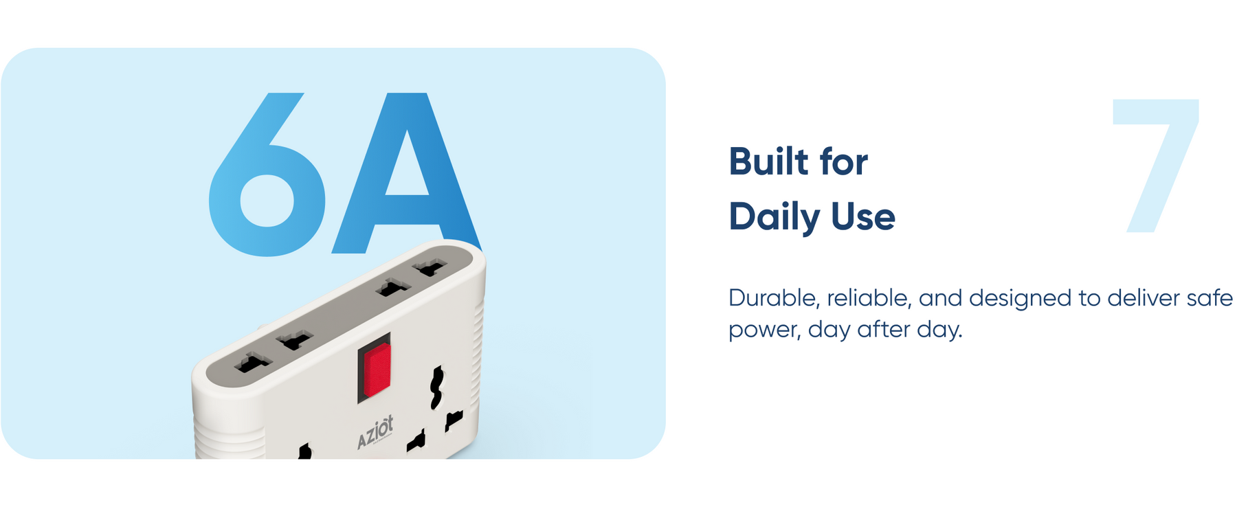 Aziot (6 amps) 4 Way Smart Multi-Plug Adaptor (WiFi+BLE)