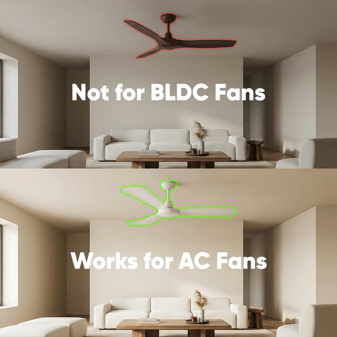 AZIOT Smart IOT ceiling fan kit with RF Remote, compatible with Amazon Alexa, google assistant, temperature control, remote-controlled, timer control, app control