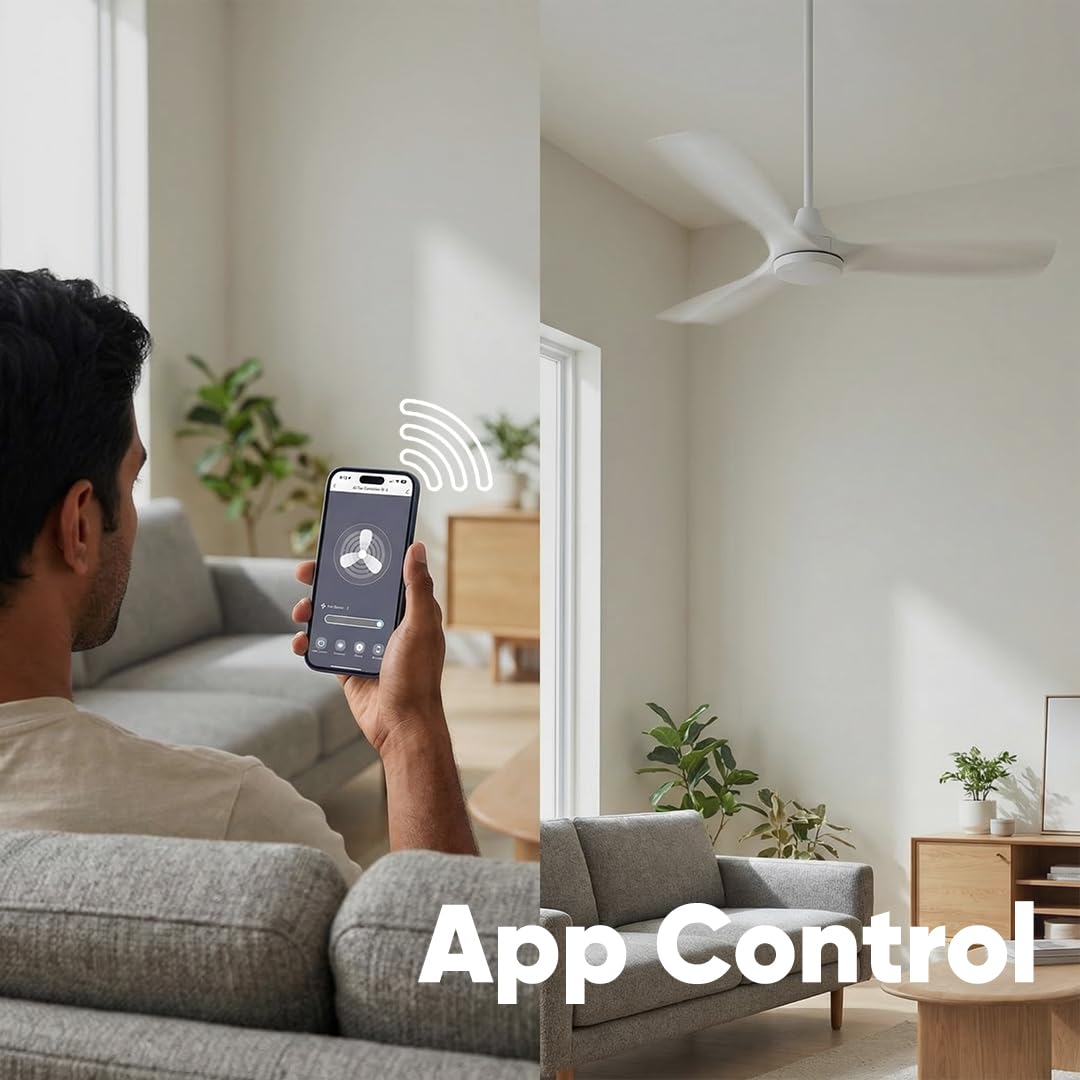 AZIOT Smart IOT ceiling fan kit with RF Remote, compatible with Amazon Alexa, google assistant, temperature control, remote-controlled, timer control, app control