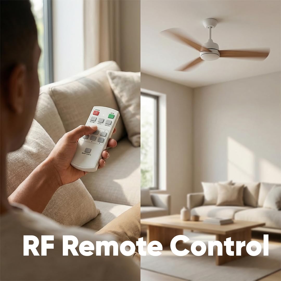 AZIOT Smart IOT ceiling fan kit with RF Remote, compatible with Amazon Alexa, google assistant, temperature control, remote-controlled, timer control, app control