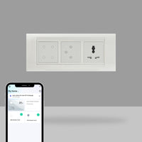 Aziot 6 Module Switch Board Plate | Smart 4 Touch, Fan Touch SW & Socket