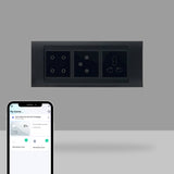 AZIOT 6 Module Smart Switch Board Plate - Black