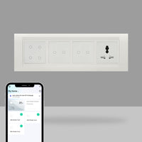 Aziot 8 Module Switch Board Plate | Smart 4 Touch, Two 2 Touch SW & 1 Socket