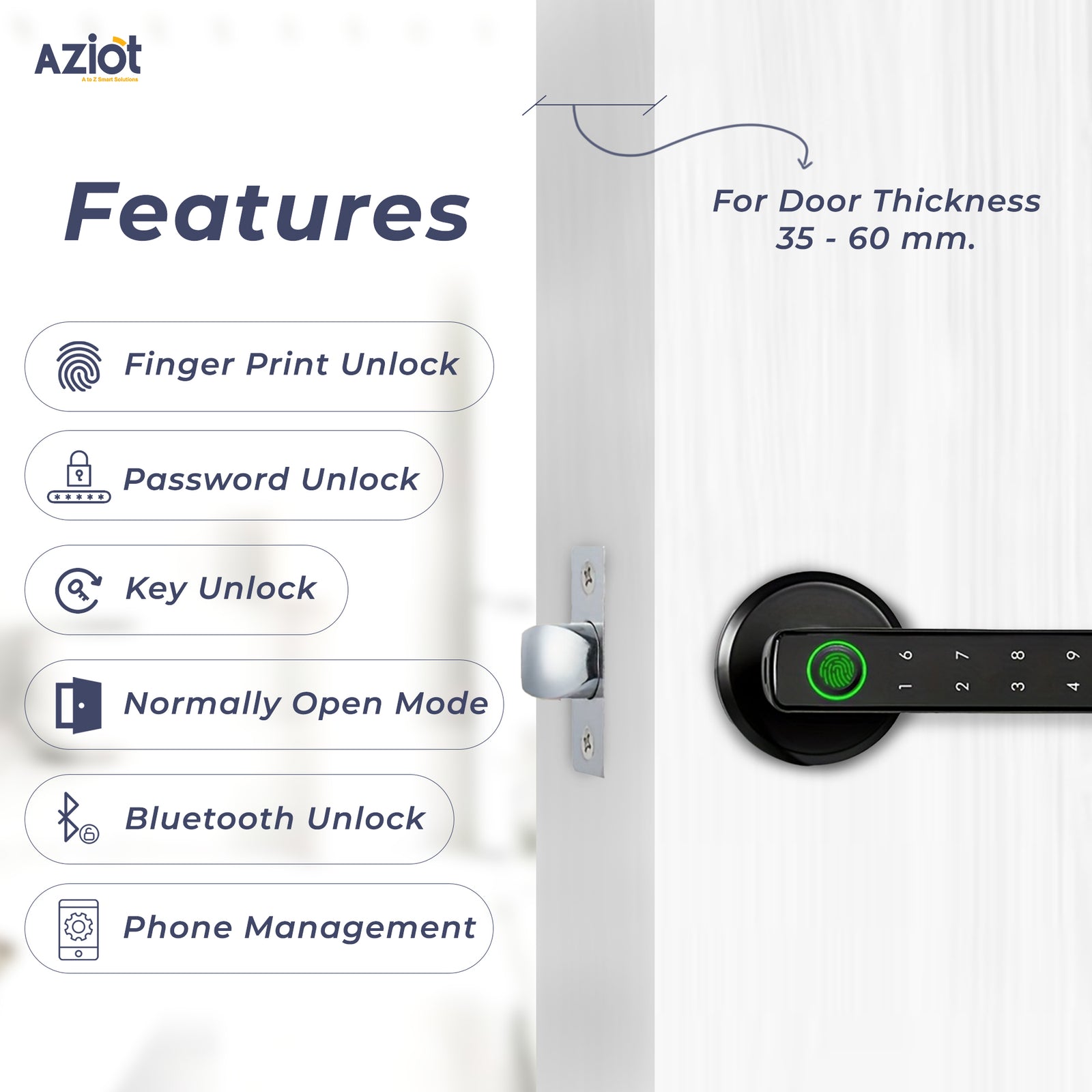 Aziot Smart Hadnle door Lock Features_1